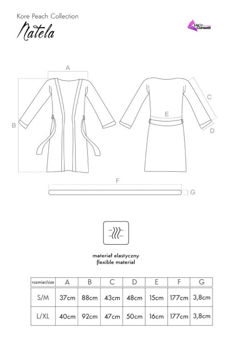 Natela - szlafrok kimono brzoskwiniowy