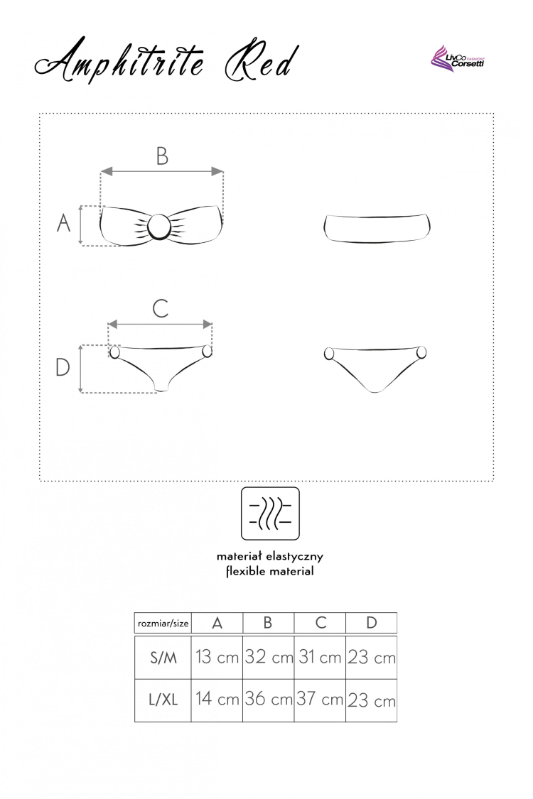 Amphitrite Red - bikini bez ramiączek BESTSELLER