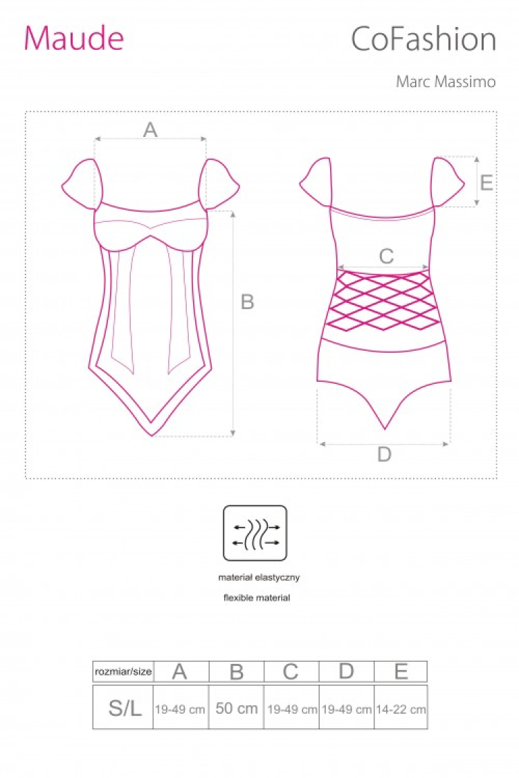 Maude - elastyczne body czarne