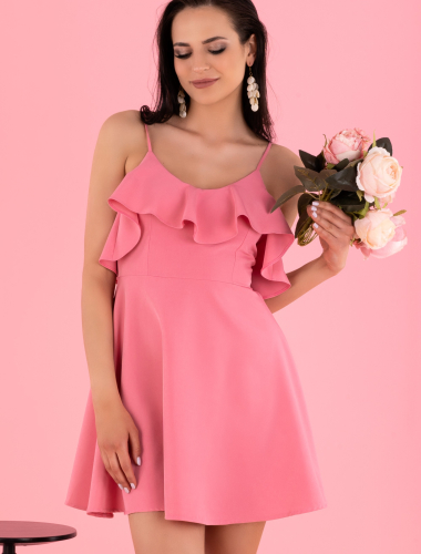 Cooreo Pink - letnia sukienka z falbanką